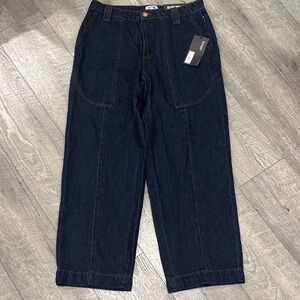 Womens Dark Blue Jeans straight leg